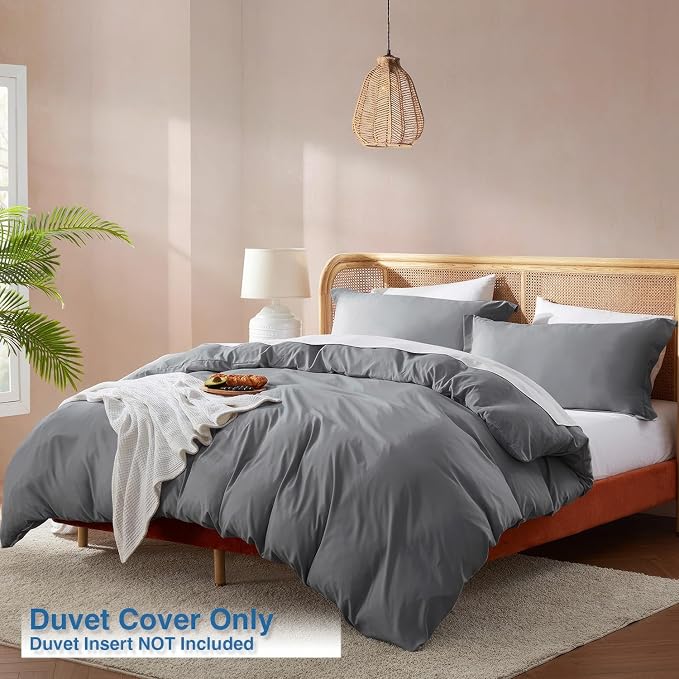 Nestl Grey California King Duvet Cover Sets - Image 2
