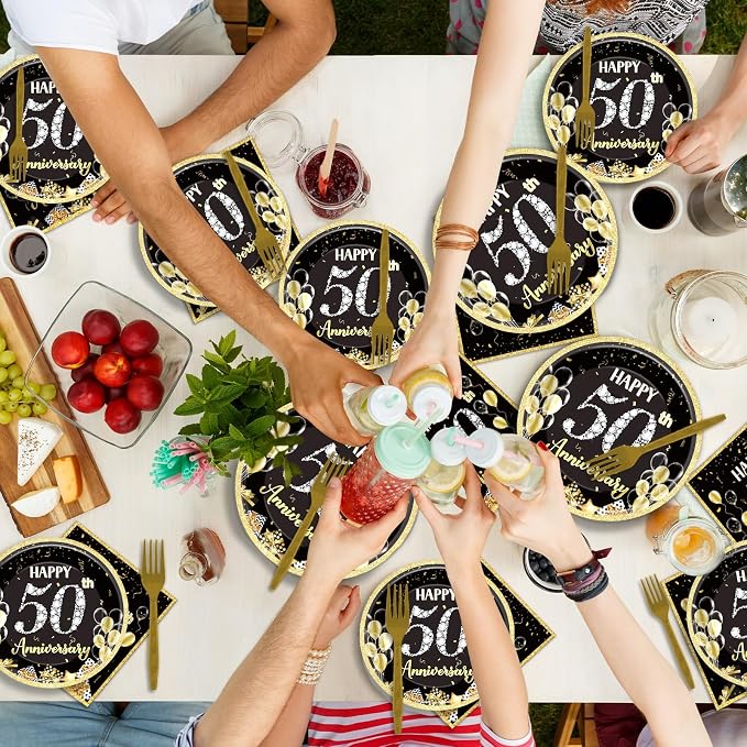 50 Guests 50th Anniversary Plates Napkins Party Supplies Employee Career - Image 7