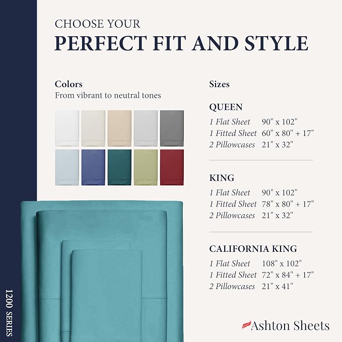 100% Egyptian Cotton Sheets California King Size - Image 8