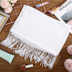 Suhine 16 Pcs Blank White Cotton Scarf to Tie Dye, Full Cotton Scarf Bikini - Image 6