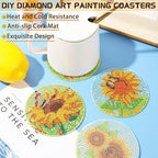 UPINS 8Pcs Sunflower Diamond Art Painting Coasters - Image 6
