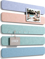 Fluxynara Cork Board Alternative Felt Strip Board 5-Pack 13"x2", Office Pin by FLUXYNARA