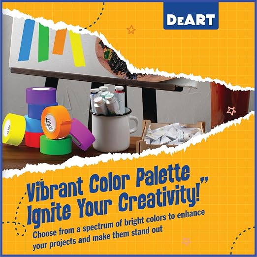 DEART 12PCS Colored Masking Tape, Kids Art Supplies, DIY Craft Tape, Colored - Image 5