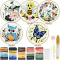 TINDTOP 5 Sets Embroidery Kit for Beginners Adult, Embroidery Kit for Beginners by TINDTOP