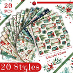 HunnmingRe 20 Pcs 10''x10'' Christmas Woodland Quilting Fabric Square Santa - Image 2