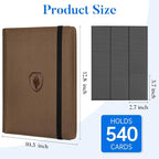 Premium 9 Pocket Card Binder for 540 Cards, Fabmaker PU Cover Trading Card - Image 6