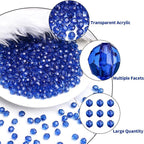 BONNY BOXX 500pcs 8mm Acrylic Faceted Round Crystal Beads Transparent Sapphire - Image 2