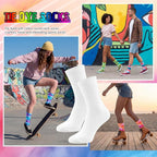 Syhood White Cotton Crew Socks for Tie dye Party Casual Soft Cushion Novelty - Image 6