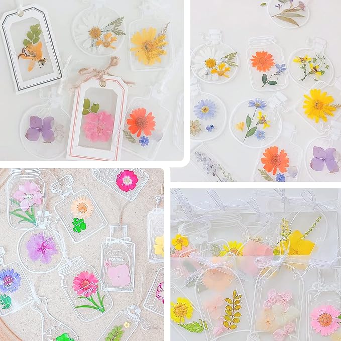 Kaluofan Dried Flower Bookmarks Kit, Handmade Transparent Beautiful Flower Page - Image 6