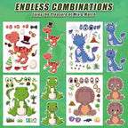 42 Sheets Create Funny Dinosaur Stickers, Make a Face Stickers - Image 8