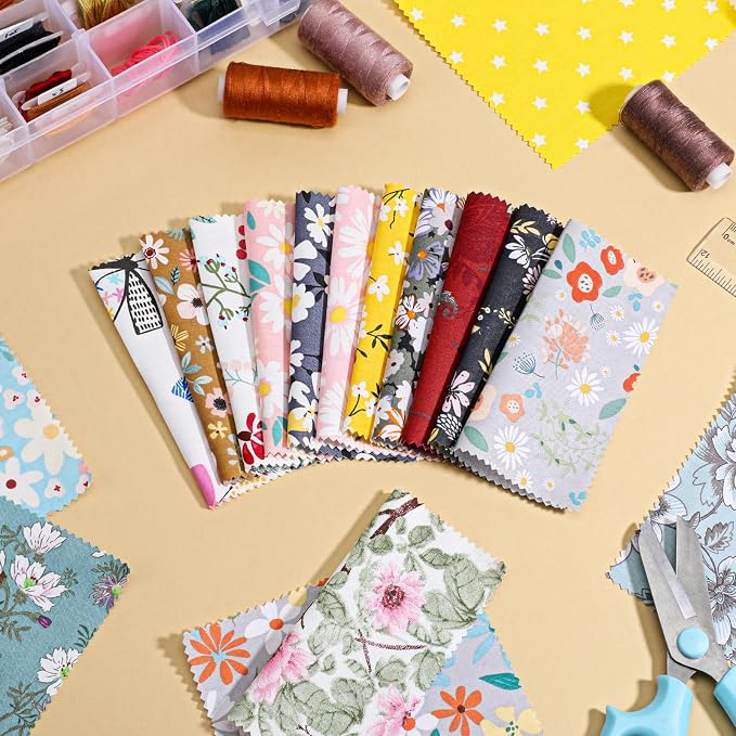 200 Pcs 5"x 5" Charm Packs for Quilting, Precut Multi-Color Printed Floral - Image 6