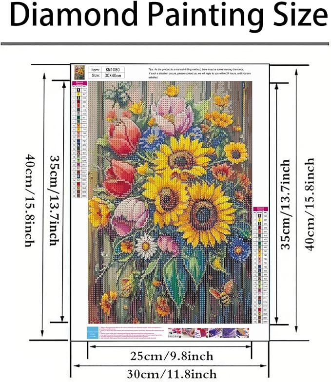Diamond Paintings Kits for Beginners, Colorful Sun Flower Diamond Art Kits for - Image 5