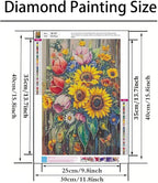 Diamond Paintings Kits for Beginners, Colorful Sun Flower Diamond Art Kits for - Image 5