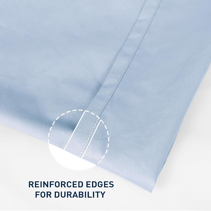 Twin/Twin XL Size Flat Sheet 2 Pack, 100% Cotton Percale Flat Bed Sheet - Image 3