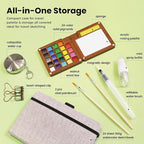 Pagather 24 Colors Mini Watercolor Travel Set, Portable Watercolor Kit - Image 2