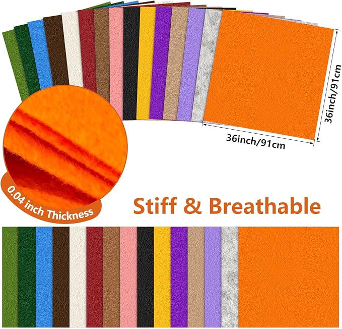 Felt Fabric 36'' X 36'' Large Felt Sheets Stiff Craft Felt by The Yard - Image 2