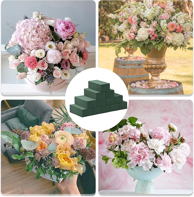 Tunnkit 12 Pcs Wet & Dry Floral Foam Blocks, 7.8" L x 3.5" W x 2.4" H | Flower - Image 5