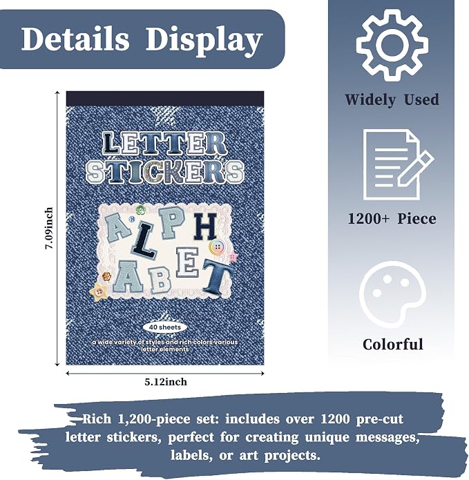 Letter Stickers Book, 40 Sheets - Image 5