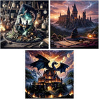 3 Pack Diamond Art Kits for Adults, 5D Castle Diamond Painting Kits for by Dugsmgd
