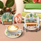 8 PCS Plant Diamond Art Coasters Kits | Diamond Paintings Coasters - Image 6