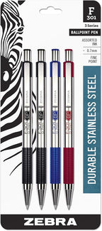 Zebra Pen F-301 Ballpoint Assorted Ink Fine Point 0.7mm Pen, Easy-Glide Ink by ZebraPen