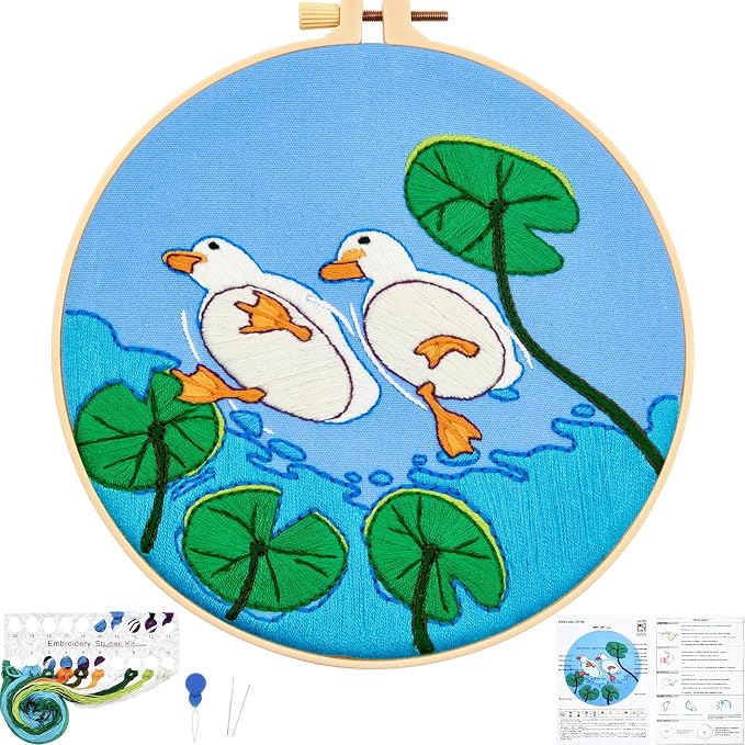 Duck Hand Embroidery Kits for Beginners Adults, Animal DIY Embroidery Starter - Image 7