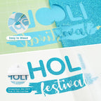 Blue Glitter HTV Heat Transfer Vinyl, Glitter Iron on Vinyl Roll 10" X 8ft | - Image 3