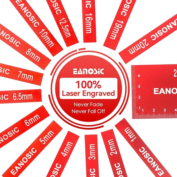 EANOSIC Metric Setup Blocks Height Gauge Set, Bars Include Laser Engraved Size - Image 8