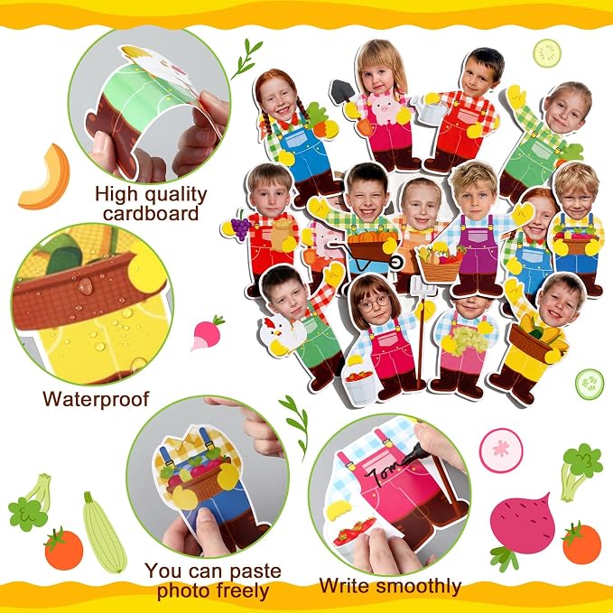 Gersoniel 72 Pcs Kid Farm Classroom Decor Farm Animal Bulletin Board Cutout | - Image 5