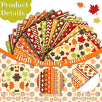 HunnmingRe 20 Pcs 10''x10'' Fall Quilting Fabric Square Autumn Maple Leaves - Image 3