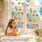 Countewol Privacy Window Films Stain Glass Cling No Glue Anti-UV Window Sticker - Image 4