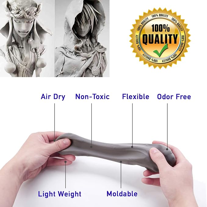 CALPALMY Moldable Foam Clay - 300g High Density Air Dry Clay Perfect - Image 4
