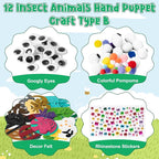 WATINC 12 Pcs Hand Puppet Making Kit, Art Craft Felt Sock Puppet Toys, Creative - Image 2