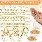 Liliaafar 48 Set Keychain Making Kit Gold Silver Metal Keychain Clips - Image 2