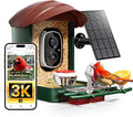 HEAPETS Bird Feeder with Camera Solar Powered, 3K HD Video, AI Bird Recognition by Heapets