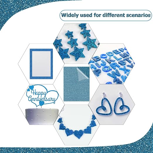 2 Pack 8'' x 12'' Glitter Blue Acrylic Sheet, 3mm Thick Acrylic Plexiglass - Image 6