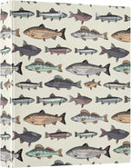 Sea Fish Round Ring Binders Ocean Creatures 3 Ring Clipboard Binder by Wamika