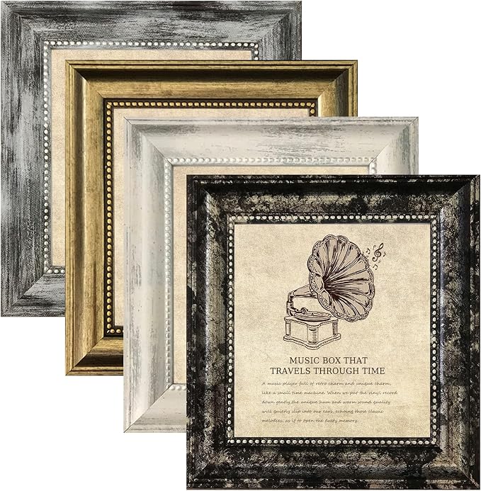 8x8 Picture Frames Set of 4, Rustic Retro Photo Frame - Image 8