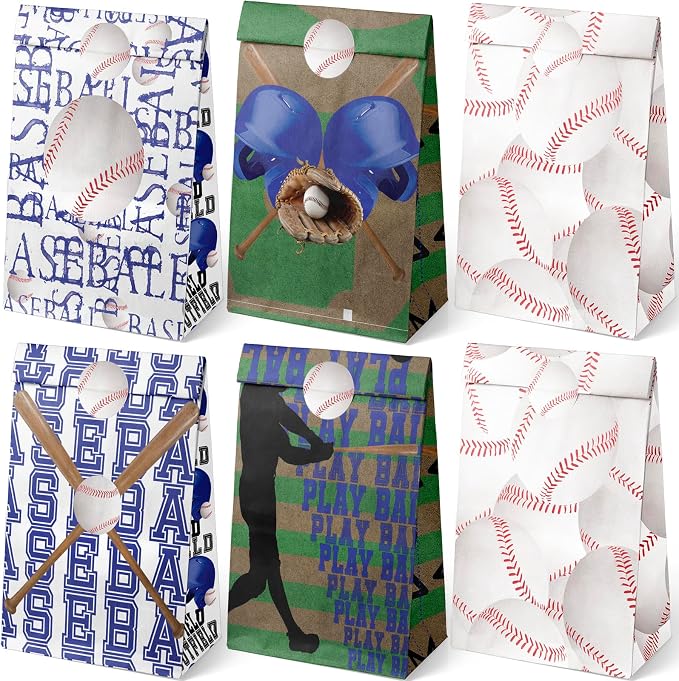 Baseball Party Favor Bags for Kids – 24 Pcs Baseball Gift Bags by Outego