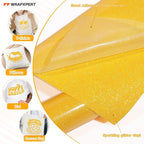 WRAPXPERT Yellow Glitter HTV Heat Transfer Vinyl Roll, Holographic Glitter HTV - Image 5