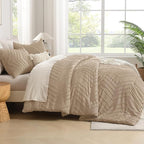 Andency Taupe California King Comforter Set, Boho Cal King Soft Warm Tufted - Image 8
