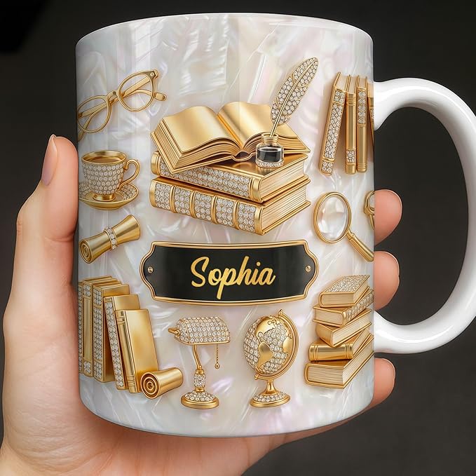 Personalized Book Lover Mug for Women, Custom Bookish Coffee Mug for Readers - Image 2