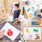 Augshy 56 Pcs Animal Stencils for Painting Craft Drawing Templates for Kids | - Image 7