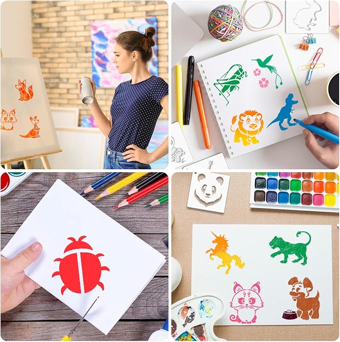 Augshy 56 Pcs Animal Stencils for Painting Craft Drawing Templates for Kids | - Image 7