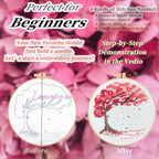 FONNUY Crewel Embroidery Kit for Beginners, Seasonal Tree Pre-Stamped Pattern - Image 4