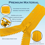 ANPURZII 2PCS #5 7 Inch Loquat Yellow Separating Jacket Zippers - Image 3