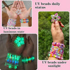 SJZWSD 5 Boxes Bracelet Making Kit Pony Beads, 6x9mm Kandi Rave Beads & Hair - Image 4