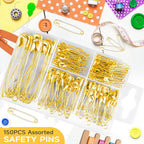 Huhuhero Safety Pins Assorted, Nickel Plated Steel Pin Bulk, Sewing Arts Crafts - Image 5