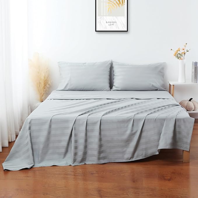 Flat Sheet Only TwinXL Size, 400 TC 100% Egyptian Cotton Flat Sheet Striped - Image 4