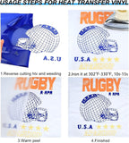 TUMIYA Blue Heat Transfer Vinyl HTV Rolls, Glossy Adhesive HTV Vinyl - Image 4